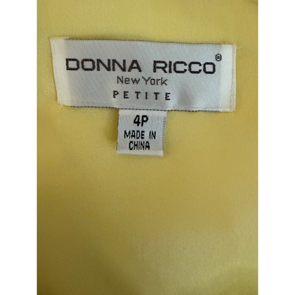 Donna Ricco 4 Petite Yellow Floral mini Dress 4P y2k fairy whimsi romantic silk - Picture 6 of 9